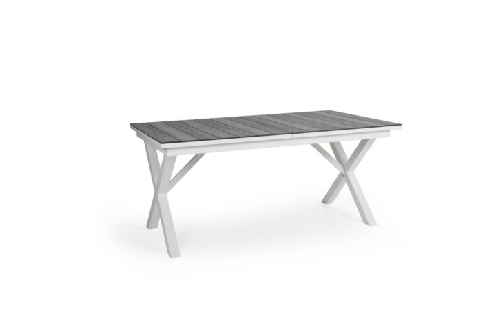 Hillmond matbord förlängningsbart 166/226x100 cm - vit/grå i gruppen Utemöbler / Material / Aluminiummöbler / Matbord - Aluminiummöbler hos Sommarboden i Höllviken AB (2647-50-74)