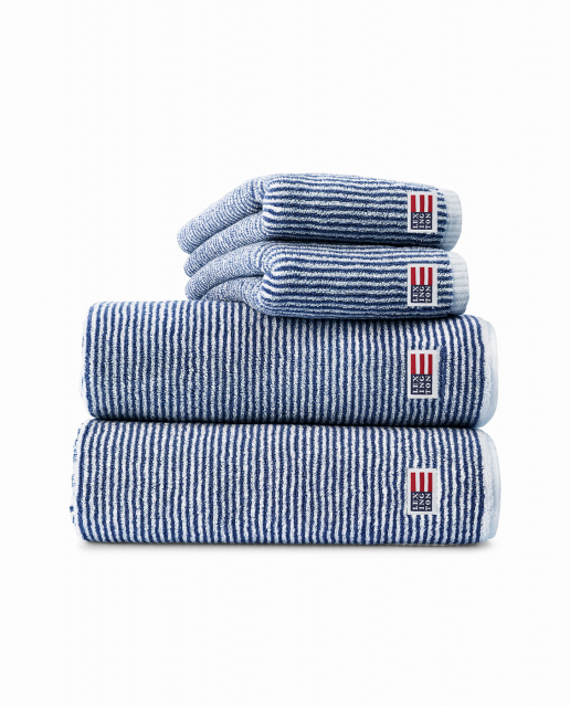 Handdukar, flera storlekar - white/navy striped