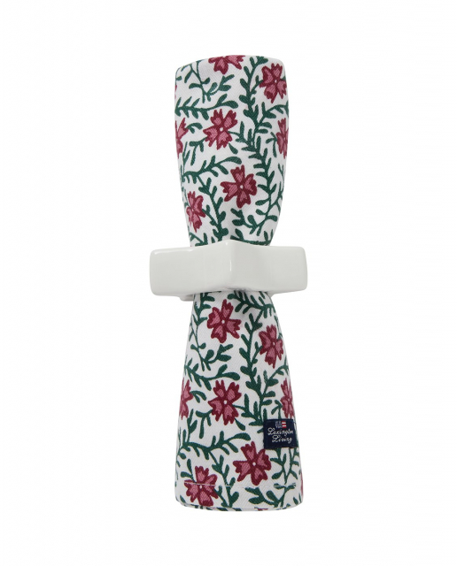 Flower Cotton servett - red/green/white