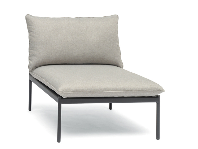 Bolmsö mittdel - svart/gråbeige dyna