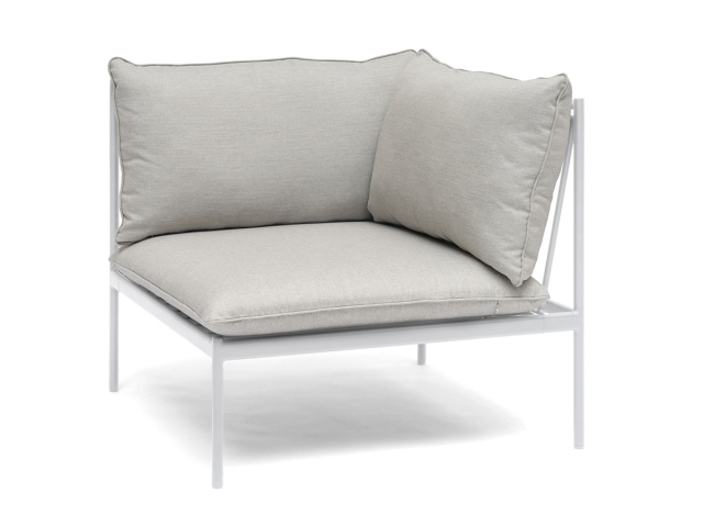 Bolmsö hörndel - vit/gråbeige dyna