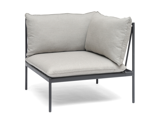 Bolmsö hörndel - svart/gråbeige dyna