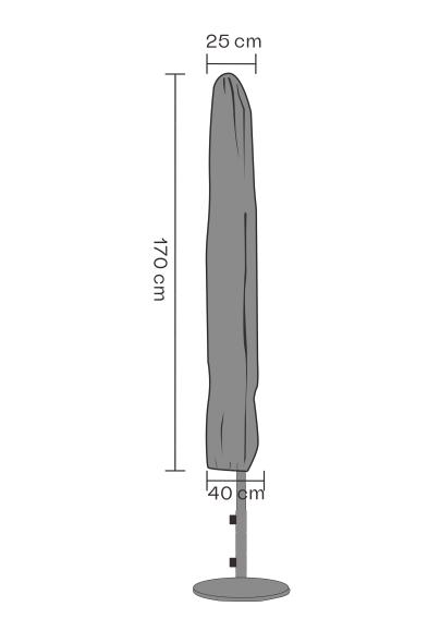 Parasollskydd Ø 2,5 m 25/40x170 cm, vattentät - svart