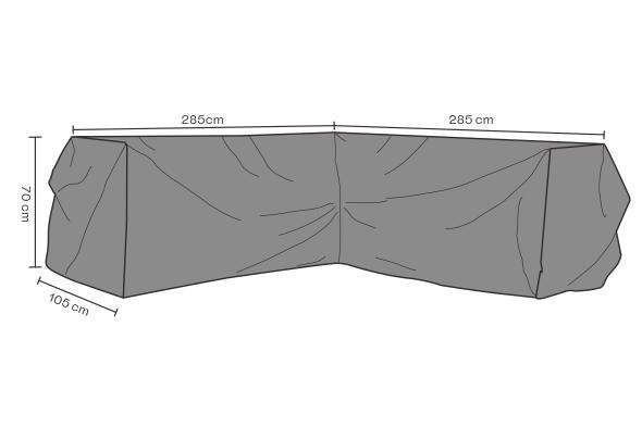 Hörnsoffskydd Stettler 285/285x105x70 cm, vattentät - svart