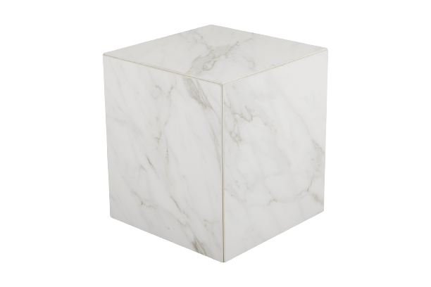 Zten soffbord 40x40 H45 cm - vit marmorlook