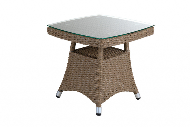 Ashfield sidobord 50x50 cm - beige/glas