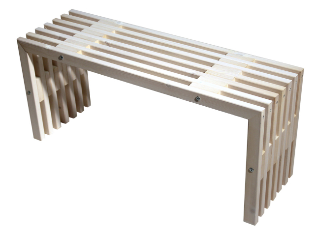 D-bench 100 cm furu oljad - vit