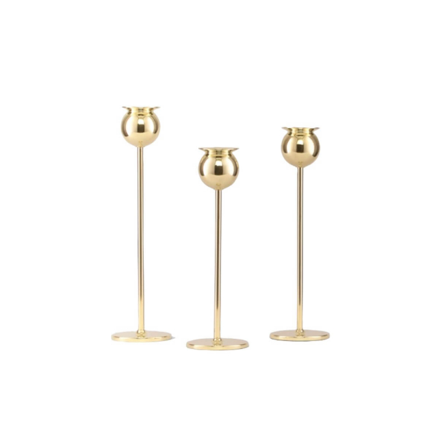 Tulpan ljusstakar 3-pack - mässing