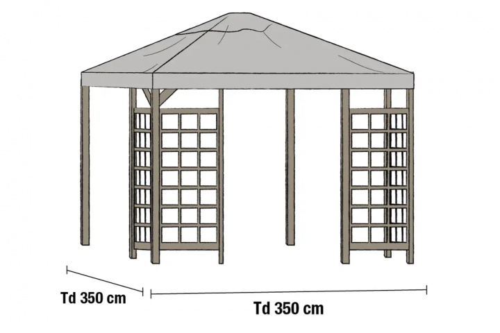 Hov tak 3,5x3,5 cm - grå i gruppen Utemöbler / Solskydd / Paviljonger hos Sommarboden i Höllviken AB (10851-7)