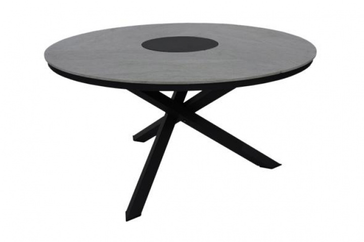 Kenora matbord Ø 130 H73 cm - svart/antracit i gruppen Utemöbler / Bord / Matbord hos Sommarboden i Höllviken AB (1187-8-7)