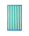Striped Cotton Terry strandhandduk - green/white/blue