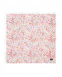 Printed Flowers Recycled Cotton servett - coral/white
