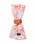 Printed Flowers Recycled Cotton servett - coral/white