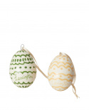 Easter Egg i papier mache, 2-pack - multi