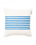 Embroidery Striped Linen/Cotton kuddfodral - offwhite/blue