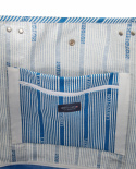Madison Organic Cotton Jacquard strandväska - blue stripe