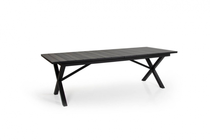 Hillmond matbord förlängningsbart 238/297x100 cm - svart/grå i gruppen Utemöbler / Material / Aluminiummöbler / Matbord - Aluminiummöbler hos Sommarboden i Höllviken AB (2646-80-74)