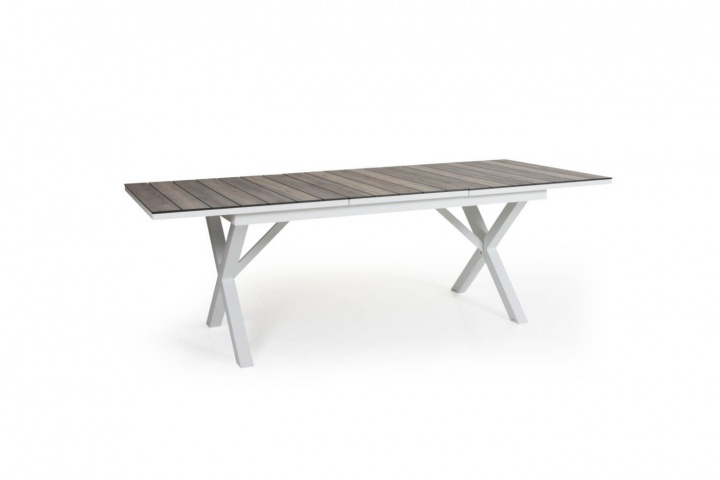Hillmond matbord förlängningsbart 166/226x100 cm- vit/natur i gruppen Utemöbler / Material / Aluminiummöbler / Matbord - Aluminiummöbler hos Sommarboden i Höllviken AB (2647-50-26)