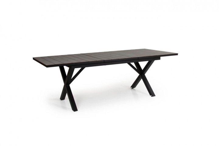 Hillmond matbord förlängningsbart 166/226x100 cm - svart/grå i gruppen Utemöbler / Material / Aluminiummöbler / Matbord - Aluminiummöbler hos Sommarboden i Höllviken AB (2647-80-74)
