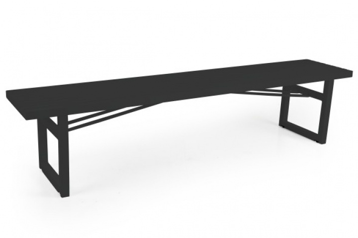 Vevi bänk 200x41 cm - svart i gruppen Utemöbler / Material / Aluminiummöbler / Övrigt - Aluminiummöbler hos Sommarboden i Höllviken AB (4023-8)
