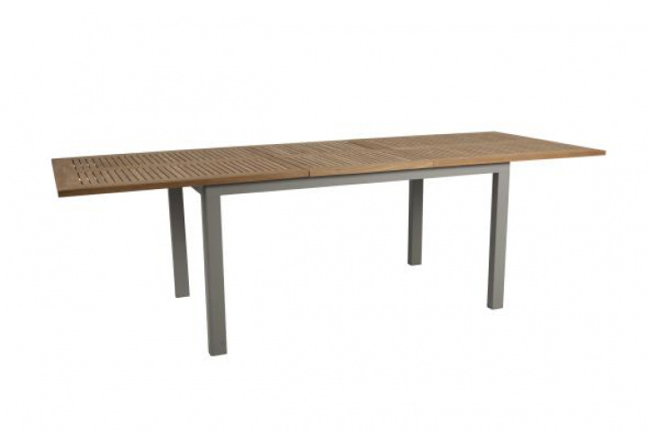 Lyon matbord teak 194-252x92 cm - khaki i gruppen Utemöbler / Material / Aluminiummöbler / Matbord - Aluminiummöbler hos Sommarboden i Höllviken AB (4742-21)
