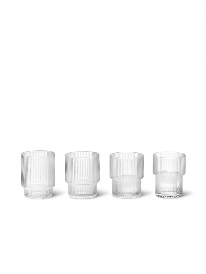 Ripple dricksglas, 4-pack - clear i gruppen Inredning / Kök & Dukning / Koppar, Muggar & Glas hos Sommarboden i Höllviken AB (5438-FL)