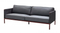 Encore 3-sits soffa - dark grey/bordeaux ram