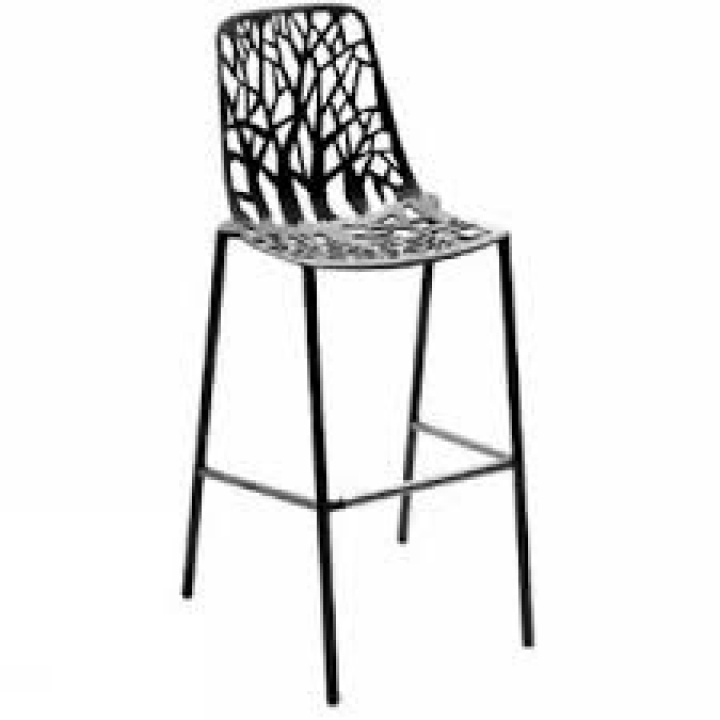 Forest barstol hög sh 78 cm hög rygg - svart i gruppen Utemöbler / Material / Aluminiummöbler / Stolar - Aluminiummöbler hos Sommarboden i Höllviken AB (6801-2)
