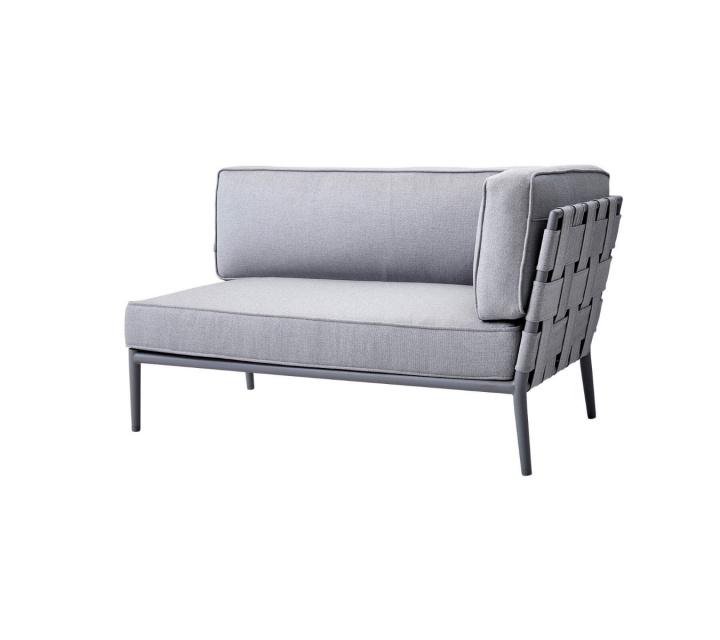 Conic 2-sits soffa vänster modul byggbar - light grey i gruppen Utemöbler / Loungemöbler / Loungemoduler / Avslutsdelar - Loungemoduler hos Sommarboden i Höllviken AB (8533AITL)