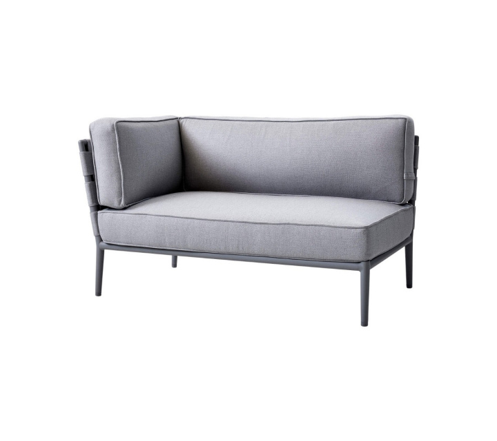 Conic 2-sits soffa höger modul byggbar - light grey i gruppen Utemöbler / Loungemöbler / Loungemoduler / Avslutsdelar - Loungemoduler hos Sommarboden i Höllviken AB (8534AITL)