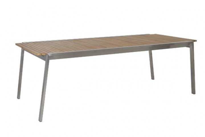 Naos matbord förlängningsbart 220-320x100 H73 cm - rostritt/teak i gruppen Utemöbler / Bord / Matbord hos Sommarboden i Höllviken AB (8618)