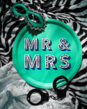 Mr & Mrs bricka Ø 31 cm - grön