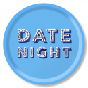 Date Night bricka Ø 31 cm - blå