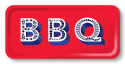 BBQ bricka 32x15 cm - röd