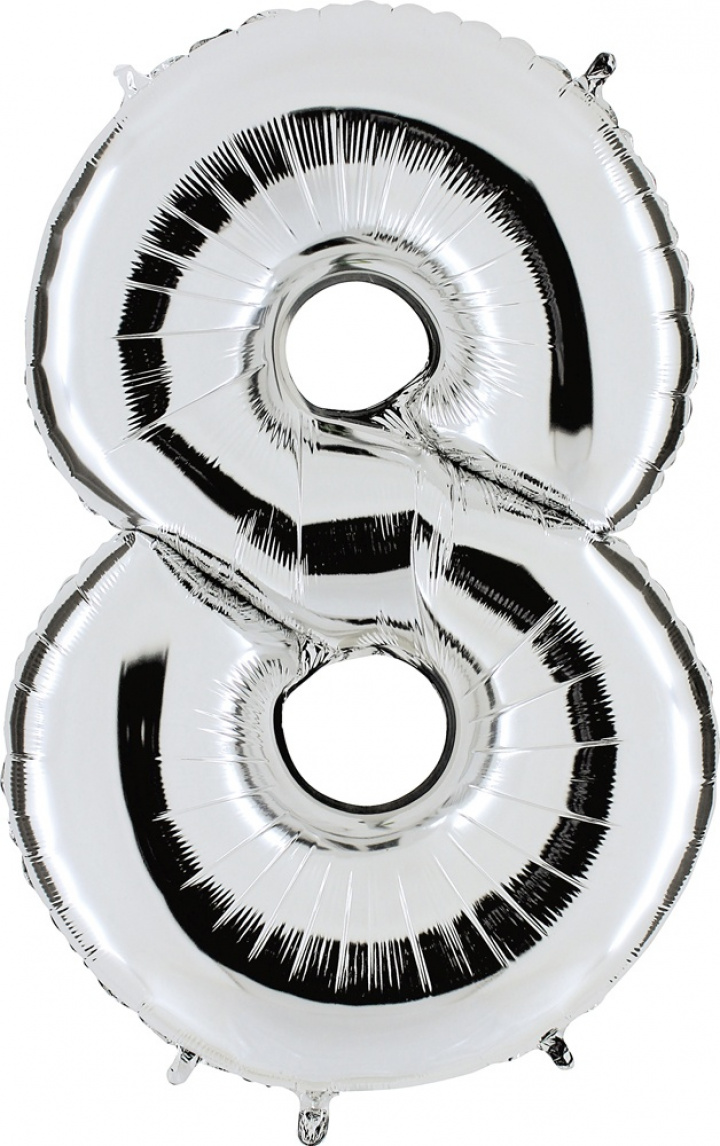 Ballongsiffror silver 0 till 9 inkl. helium-8 i gruppen Presenter / Present till honom hos Sommarboden i Höllviken AB (BK-S09-8)