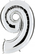 Ballongsiffror silver 0 till 9 inkl. helium-9