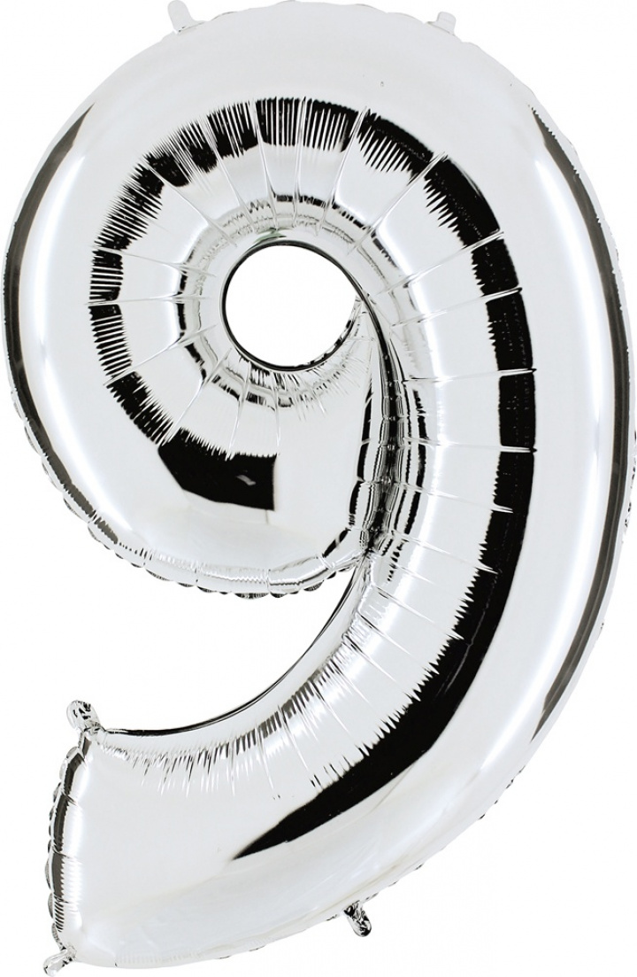 Ballongsiffror silver 0 till 9 inkl. helium-9 i gruppen Presenter / Present till honom hos Sommarboden i Höllviken AB (BK-S09-9)