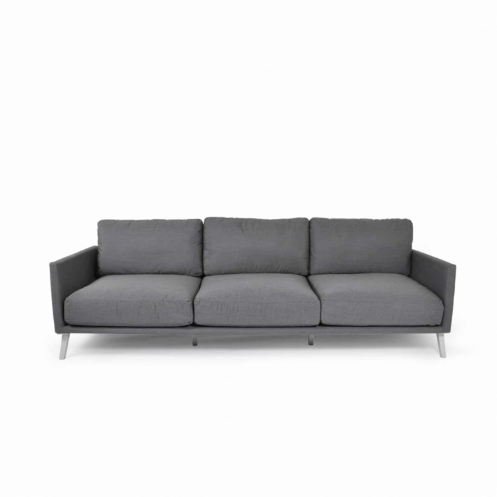 Easy 3-sits soffa - vit/flanelle dyna i gruppen Utemöbler / Loungemöbler / Loungemoduler / 3-sits soffor - Loungemoduler hos Sommarboden i Höllviken AB (Easy03-1056)