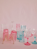 Swirly Embossed champagneglas - pink