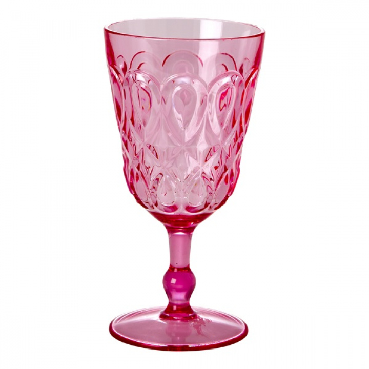 Swirly Embossed vinglas - pink i gruppen Inredning / Kök & Dukning / Koppar, Muggar & Glas hos Sommarboden i Höllviken AB (HSGLW-SWI)